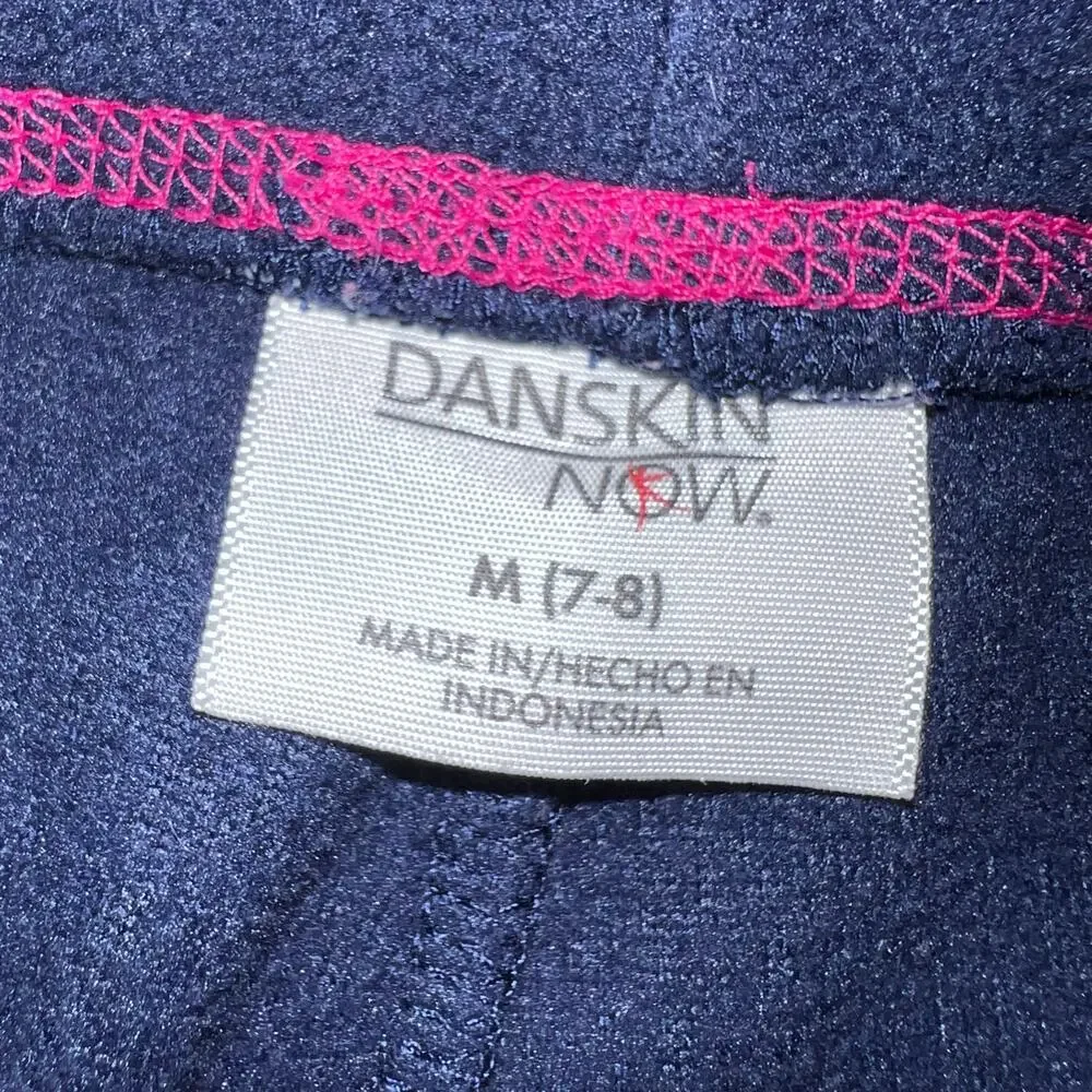 Danskin Now Girls Fleece Pants Casual Pajama Loungewear Navy Blue Medium 7 8